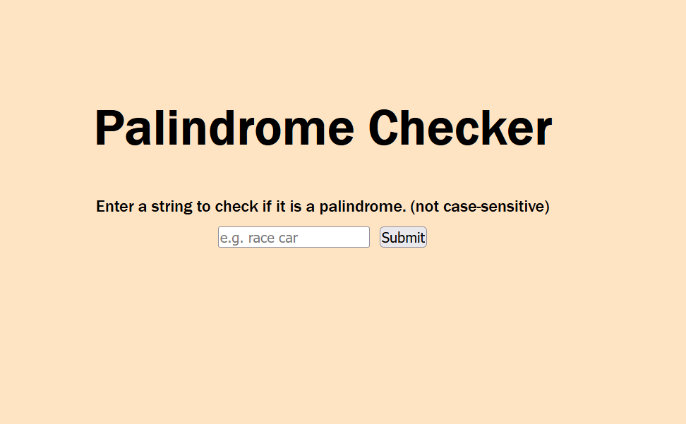 image of palindrome checker app