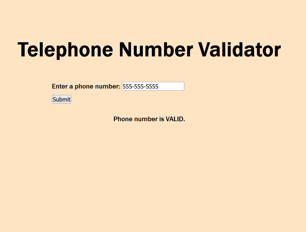 image of telephone number validator app
